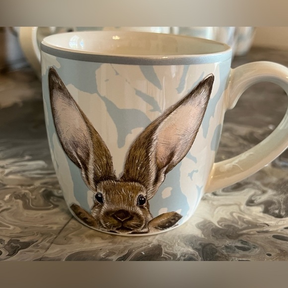 Williams Sonoma Damask Easter Bunny Mug, Set of Four, Discontinued, NWOT - Picture 4 of 12